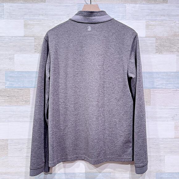 IZOD Golf 1/4 Zip Performance Mesh Pullover Heather Gray Mock Neck Mens Medium - Picture 4 of 7